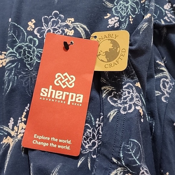 SHERPA Womens Padma Wrap Dress Neelo Blue Floral soft athletic dress size small - Picture 6 of 8